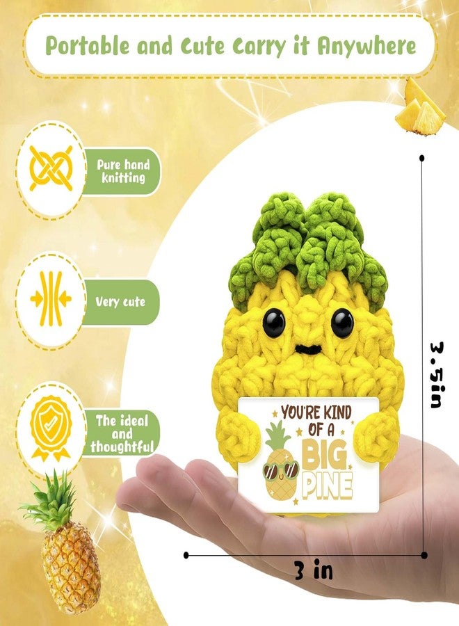 AICHPVOY Handmade Crochet Pineapple Doll with Inspirational Message Gifts for Mom Birthday Mothers Day Best Friend Teacher Appreciation Unique Inspirational Gifts for Mom Small - Image 2